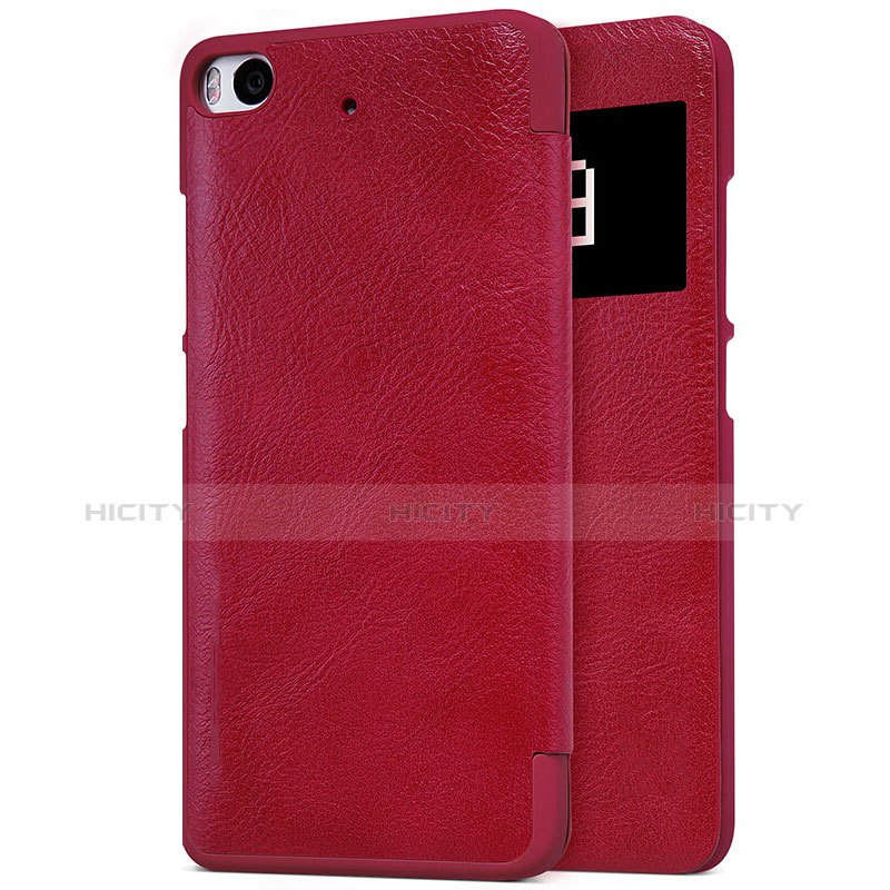 Custodia Portafoglio In Pelle con Stand per Xiaomi Mi 5S Rosso