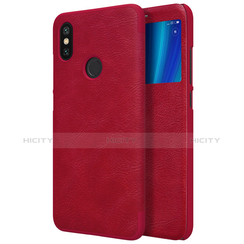 Custodia Portafoglio In Pelle con Stand per Xiaomi Mi 6X Rosso