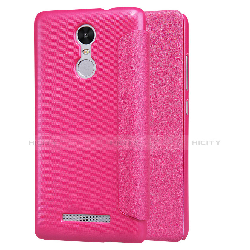 Custodia Portafoglio In Pelle con Stand per Xiaomi Redmi Note 3 MediaTek Rosa Caldo