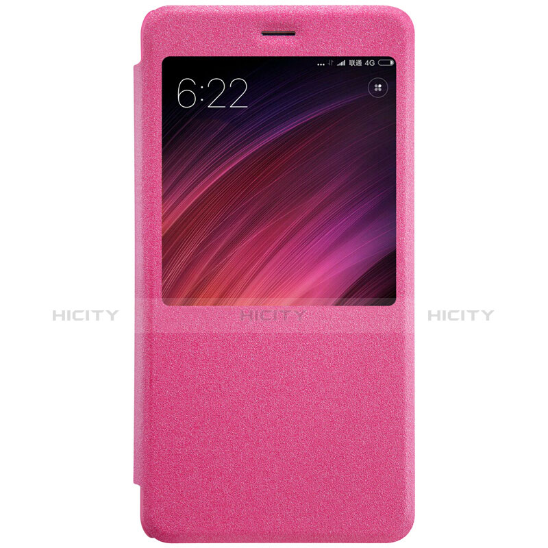 Custodia Portafoglio In Pelle con Stand per Xiaomi Redmi Note 4 Standard Edition Rosa Caldo