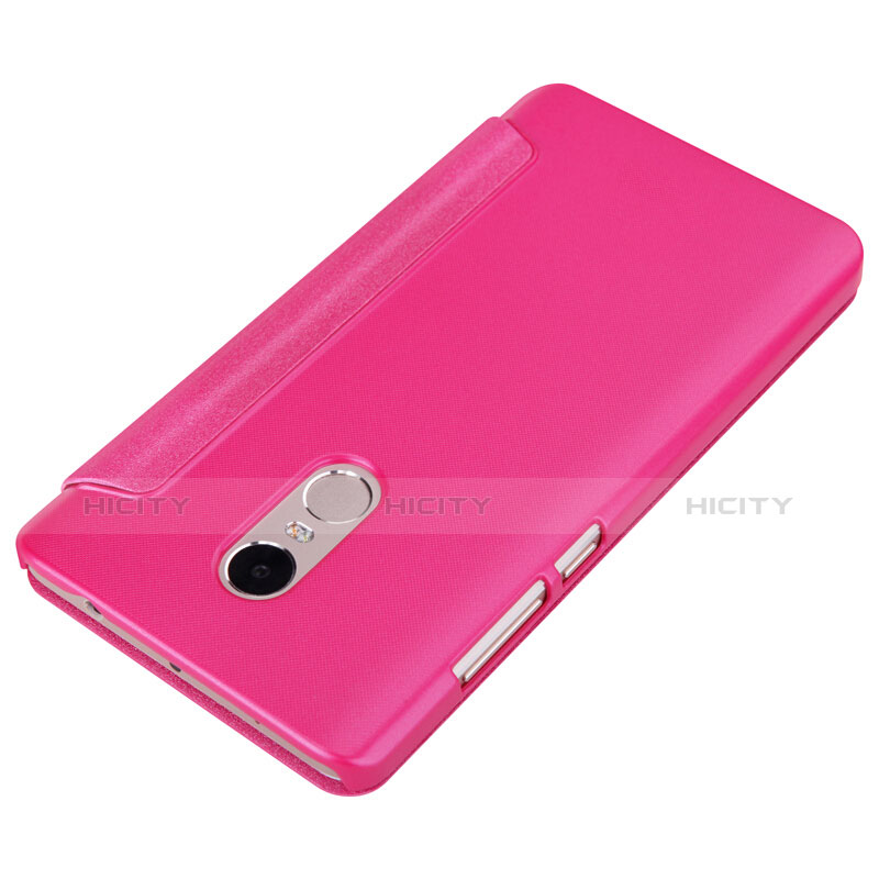 Custodia Portafoglio In Pelle con Stand per Xiaomi Redmi Note 4X High Edition Rosa Caldo