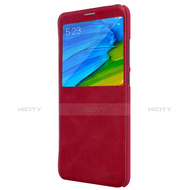 Custodia Portafoglio In Pelle con Stand per Xiaomi Redmi Note 5 AI Dual Camera Rosso