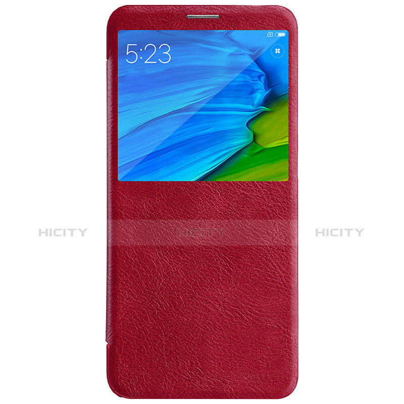 Custodia Portafoglio In Pelle con Stand per Xiaomi Redmi Note 5 Pro Rosso