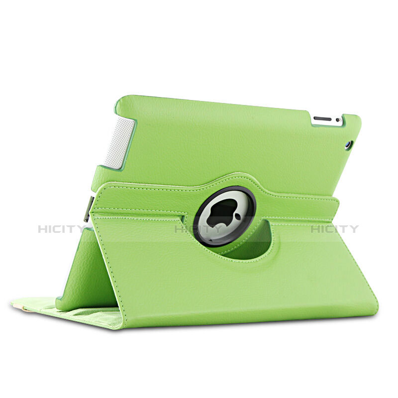 Custodia Portafoglio In Pelle con Stand Rotazione per Apple iPad 3 Verde