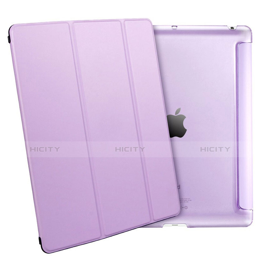 Custodia Portafoglio In Pelle con Supporto L01 per Apple iPad 2 Viola