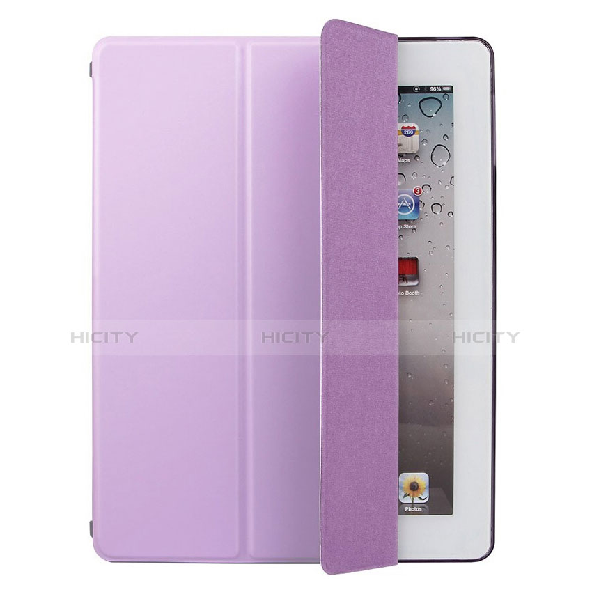 Custodia Portafoglio In Pelle con Supporto L01 per Apple iPad 2 Viola