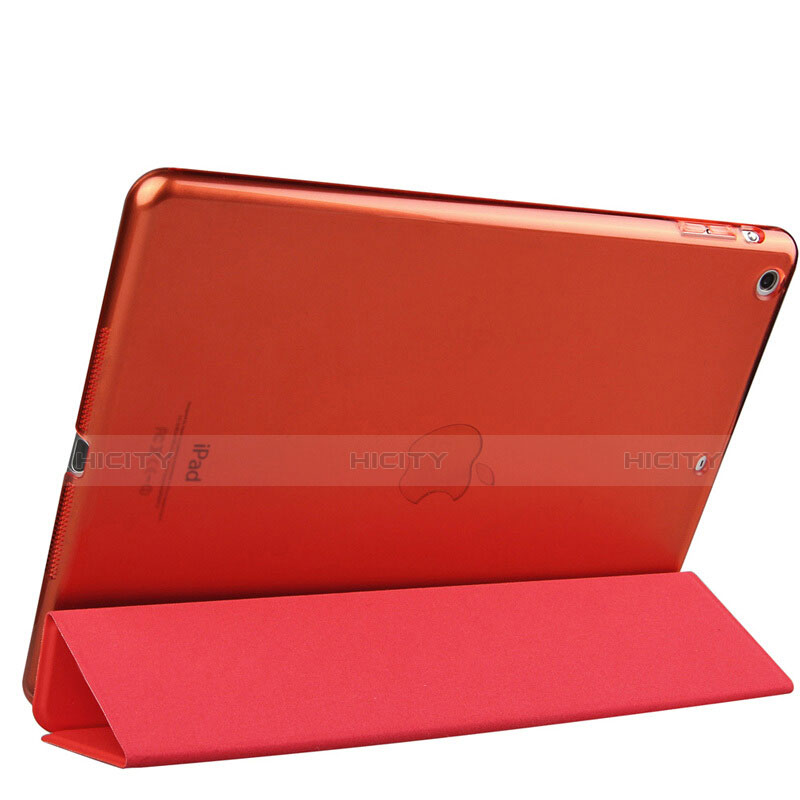 Custodia Portafoglio In Pelle con Supporto L01 per Apple iPad Air Rosso