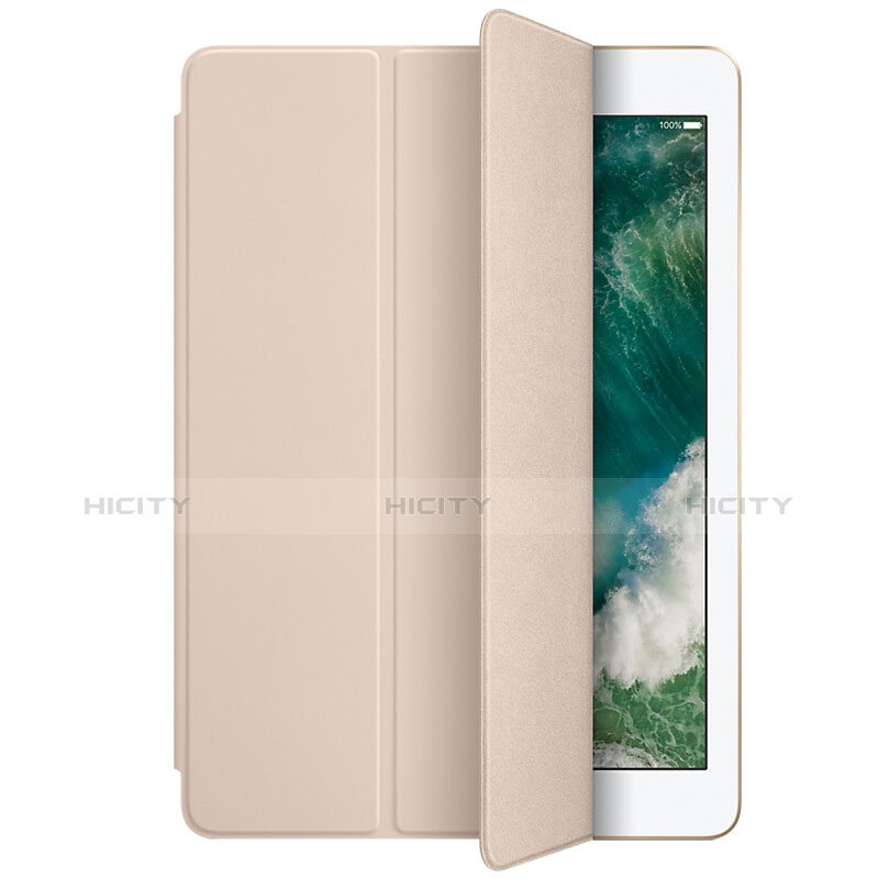 Custodia Portafoglio In Pelle con Supporto L01 per Apple New iPad 9.7 (2017) Oro