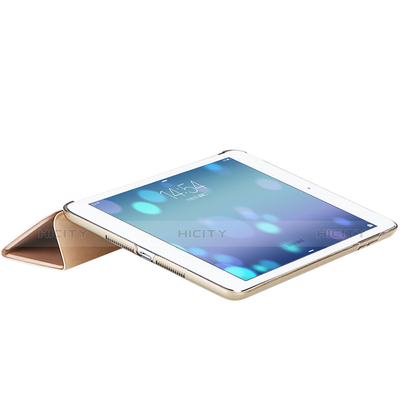 Custodia Portafoglio In Pelle con Supporto L01 per Apple New iPad 9.7 (2017) Oro