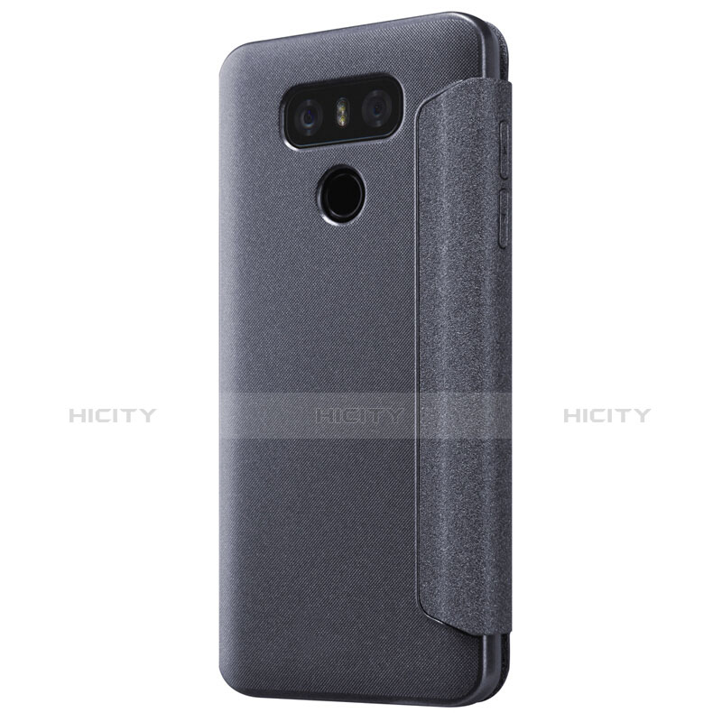 Custodia Portafoglio In Pelle con Supporto L01 per LG G6 Nero