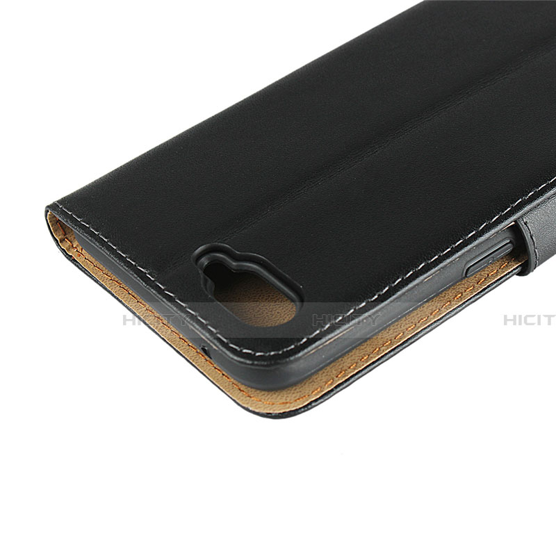 Custodia Portafoglio In Pelle con Supporto L01 per Oppo R17 Neo Nero