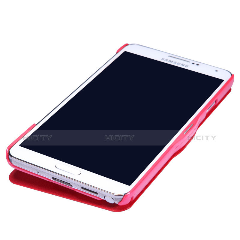 Custodia Portafoglio In Pelle con Supporto L01 per Samsung Galaxy Note 3 N9000 Rosso