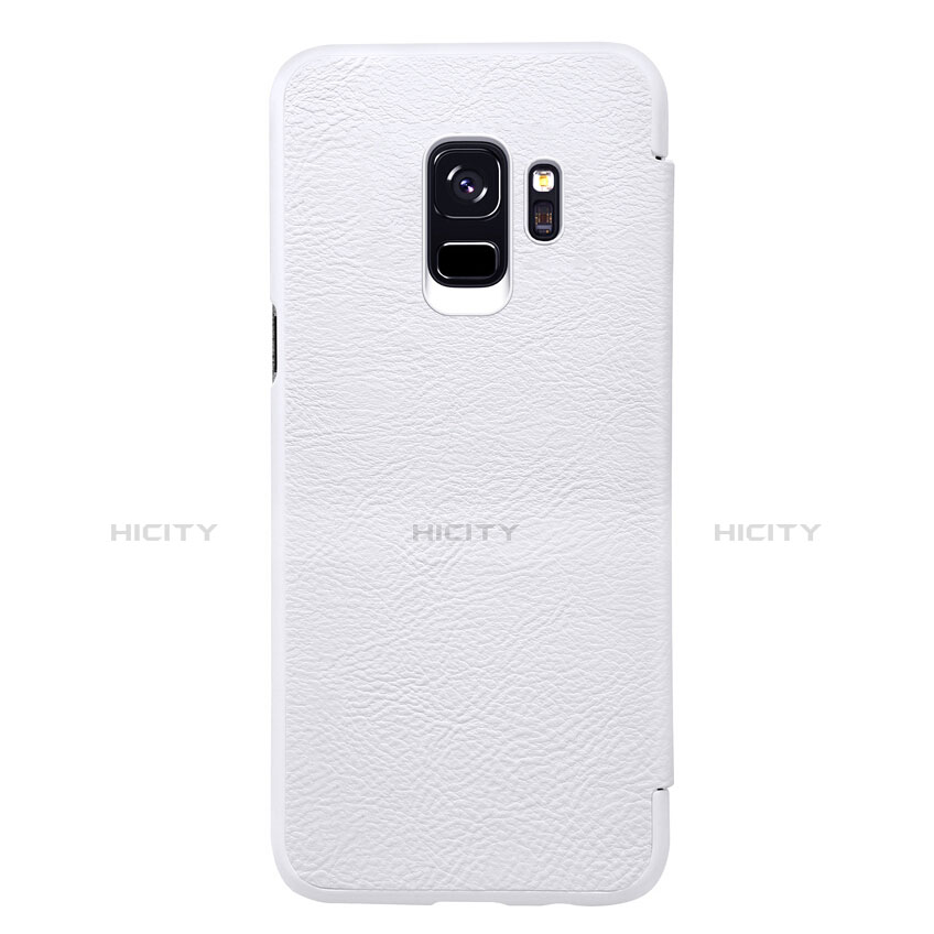 Custodia Portafoglio In Pelle con Supporto L01 per Samsung Galaxy S9 Bianco