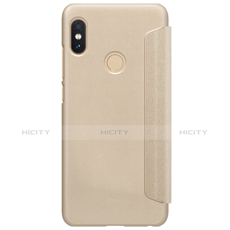 Custodia Portafoglio In Pelle con Supporto L01 per Xiaomi Redmi Note 5 AI Dual Camera Oro