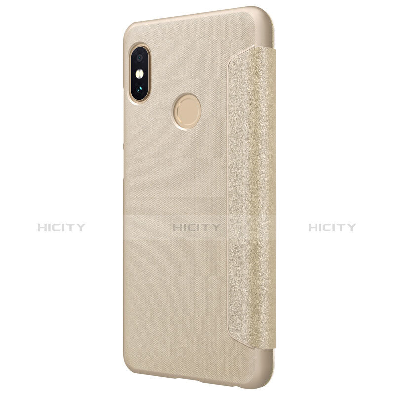 Custodia Portafoglio In Pelle con Supporto L01 per Xiaomi Redmi Note 5 AI Dual Camera Oro