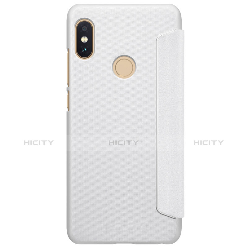 Custodia Portafoglio In Pelle con Supporto L01 per Xiaomi Redmi Note 5 Pro Bianco