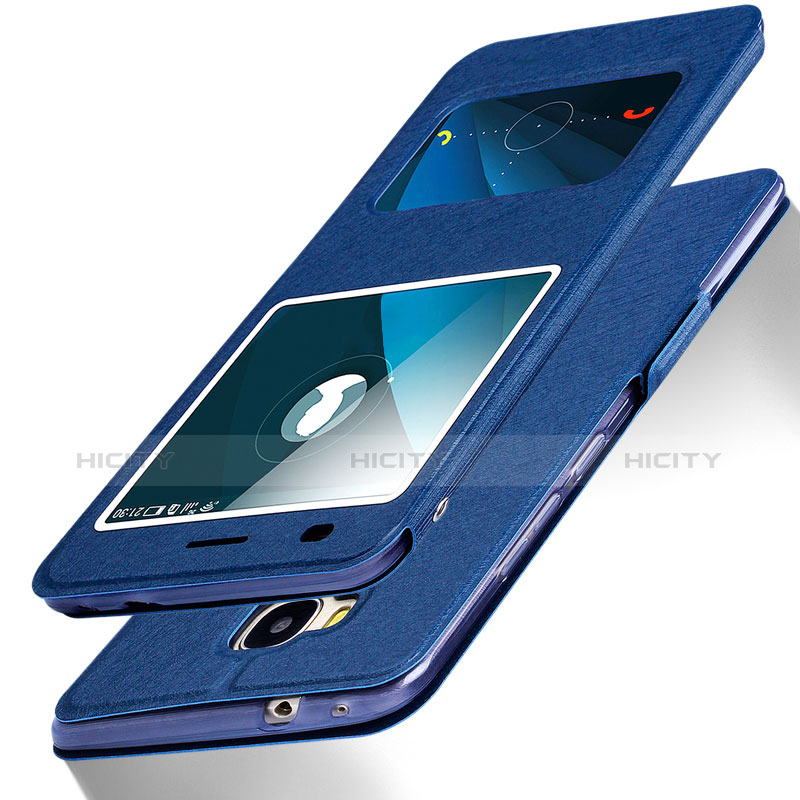 Custodia Portafoglio In Pelle con Supporto L02 per Huawei GR5 Blu