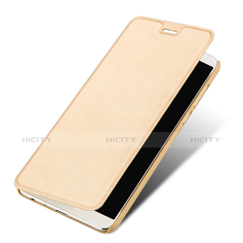 Custodia Portafoglio In Pelle con Supporto L02 per Huawei Honor V10 Oro