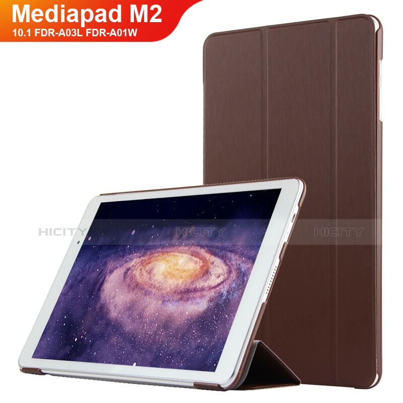 Custodia Portafoglio In Pelle con Supporto L02 per Huawei MediaPad M2 10.1 FDR-A03L FDR-A01W Marrone