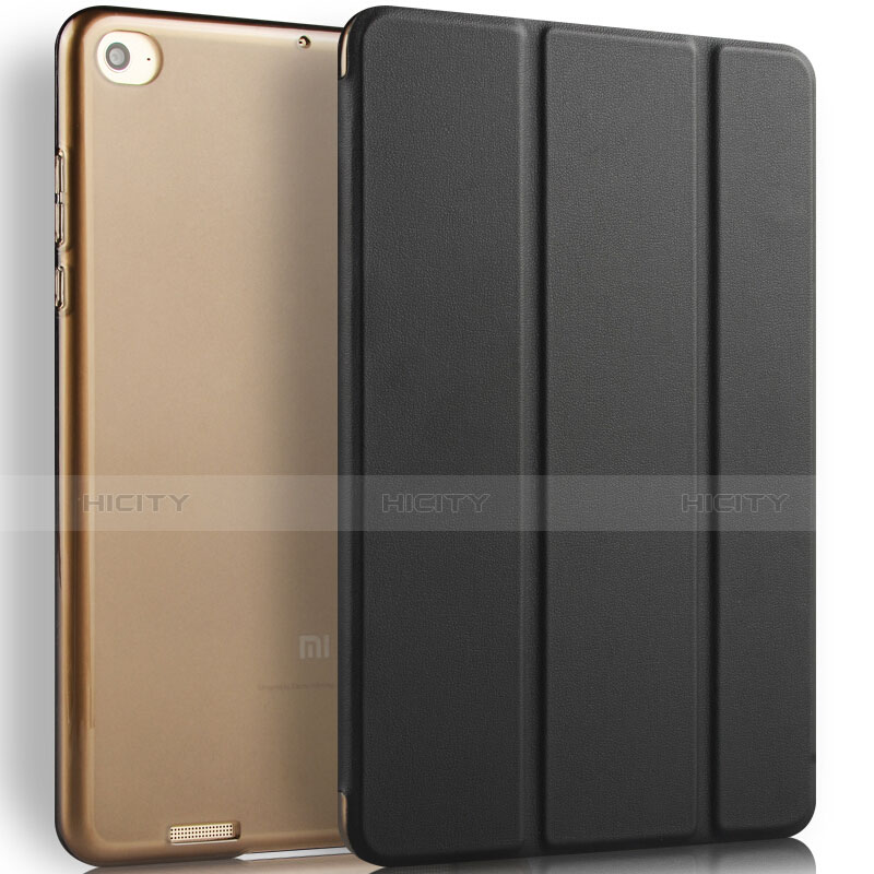 Custodia Portafoglio In Pelle con Supporto L02 per Xiaomi Mi Pad 3 Nero