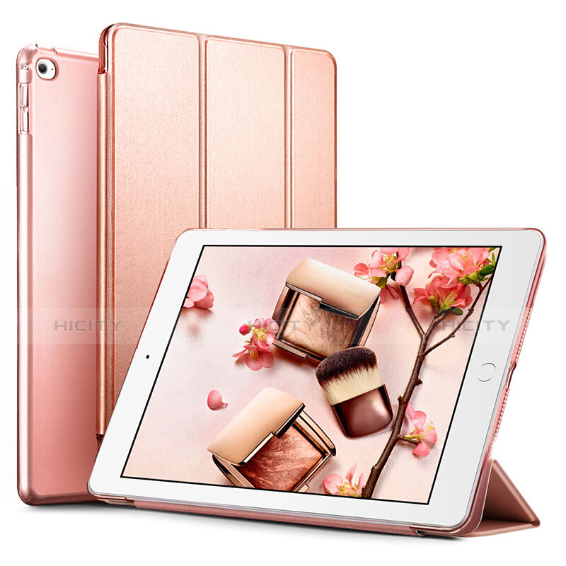 Custodia Portafoglio In Pelle con Supporto L05 per Apple iPad Mini 4 Oro Rosa