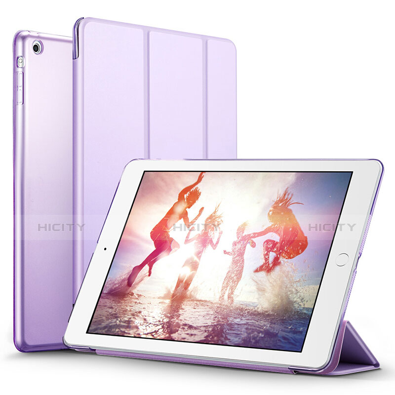 Custodia Portafoglio In Pelle con Supporto L06 per Apple iPad Mini 3 Viola