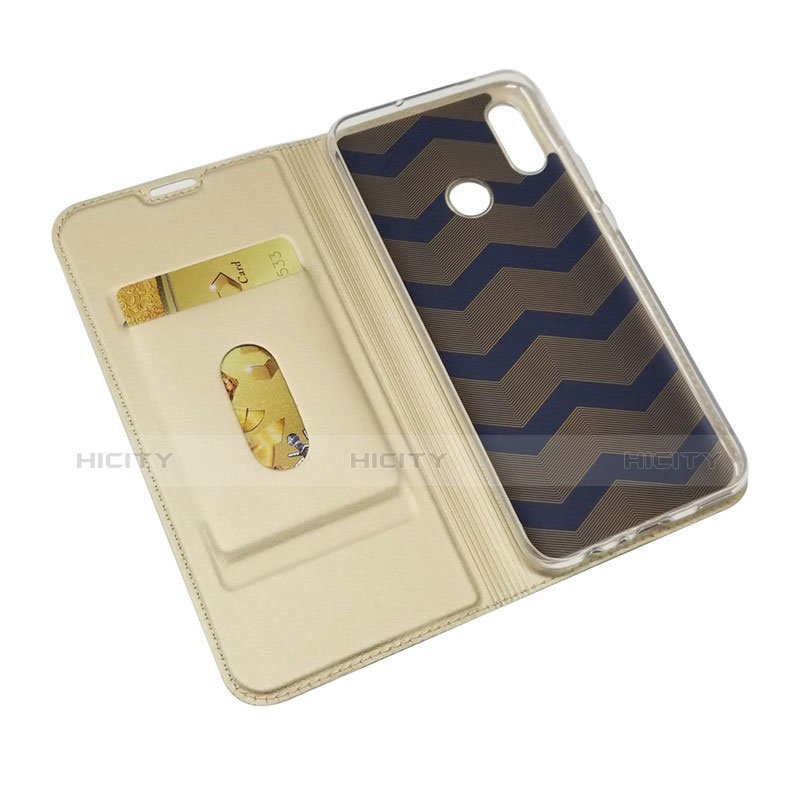 Custodia Portafoglio In Pelle con Supporto L06 per Huawei Honor 10 Lite Oro