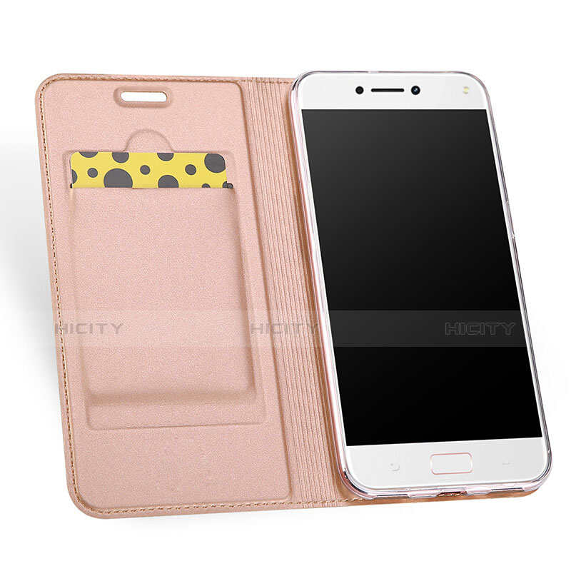 Custodia Portafoglio In Pelle con Supporto per Asus Zenfone 4 Max ZC554KL Oro Rosa