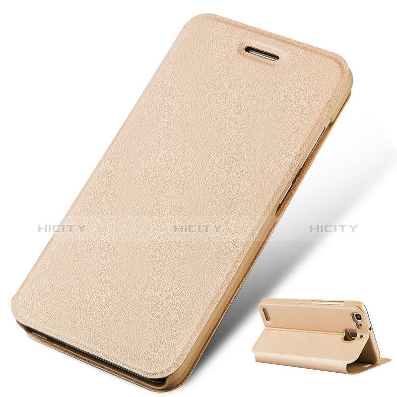 Custodia Portafoglio In Pelle con Supporto per Huawei G8 Mini Oro