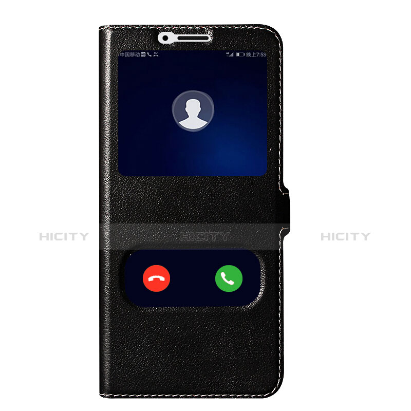 Custodia Portafoglio In Pelle con Supporto per Huawei Honor V10 Nero