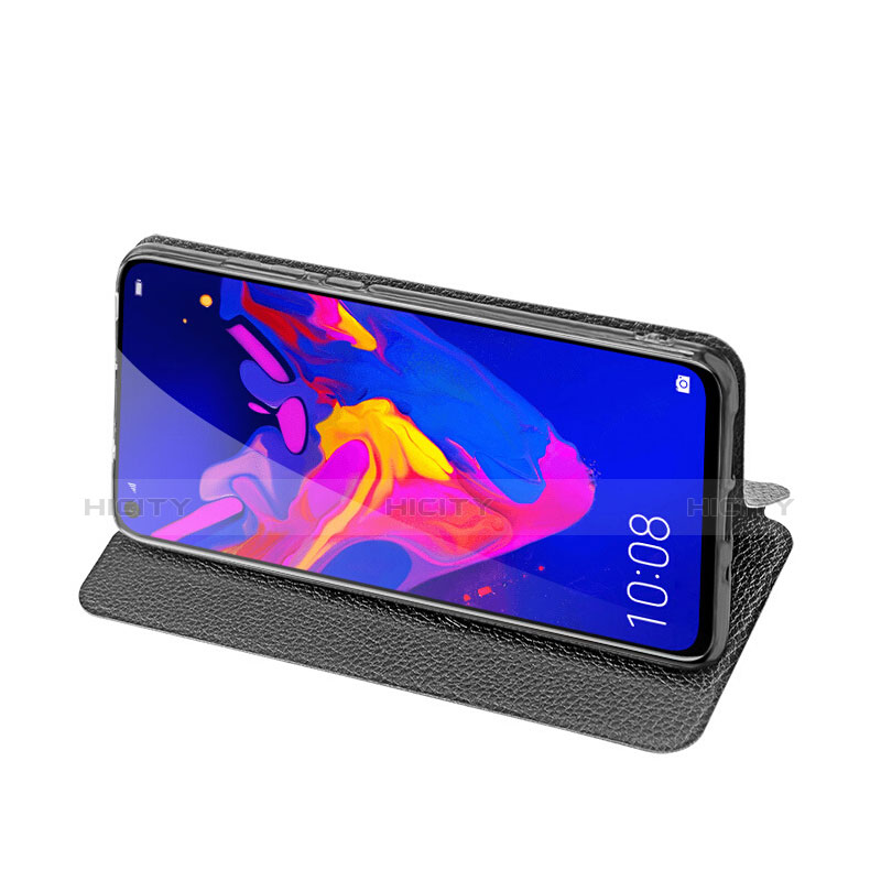 Custodia Portafoglio In Pelle con Supporto per Huawei Honor V20 Nero