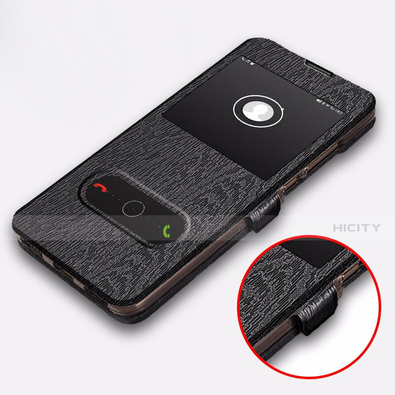 Custodia Portafoglio In Pelle con Supporto per Huawei Y6 Prime (2019) Nero