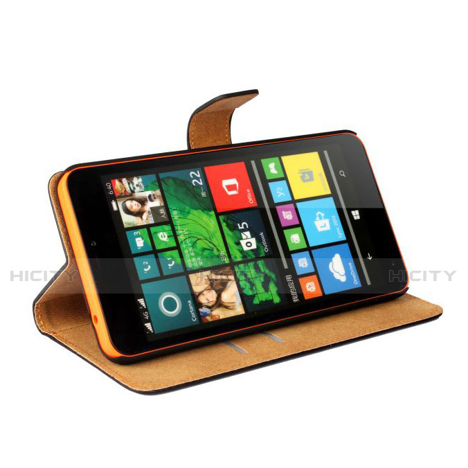 Custodia Portafoglio In Pelle con Supporto per Microsoft Lumia 640 XL Lte Nero