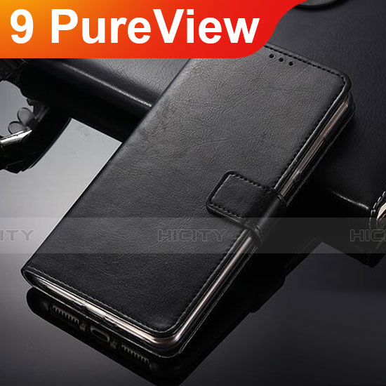 Custodia Portafoglio In Pelle con Supporto per Nokia 9 PureView Nero