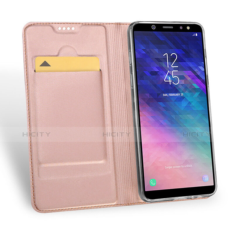 Custodia Portafoglio In Pelle con Supporto per Samsung Galaxy A6 (2018) Dual SIM Oro Rosa