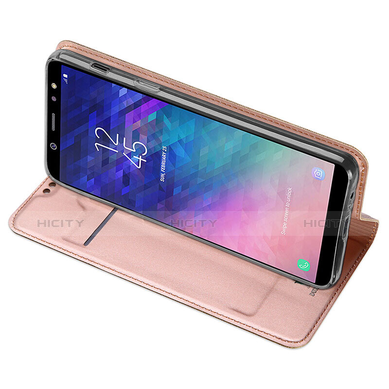 Custodia Portafoglio In Pelle con Supporto per Samsung Galaxy A6 (2018) Oro Rosa