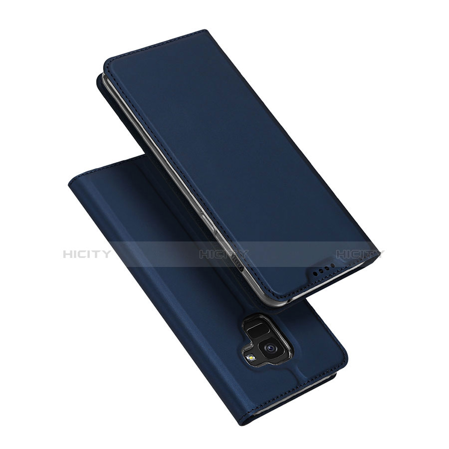 Custodia Portafoglio In Pelle con Supporto per Samsung Galaxy A8 (2018) A530F Blu