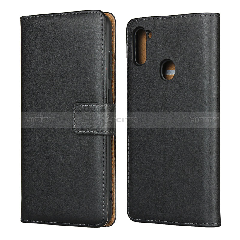 Custodia Portafoglio In Pelle con Supporto per Samsung Galaxy M11 Nero