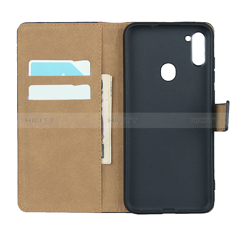 Custodia Portafoglio In Pelle con Supporto per Samsung Galaxy M11 Nero