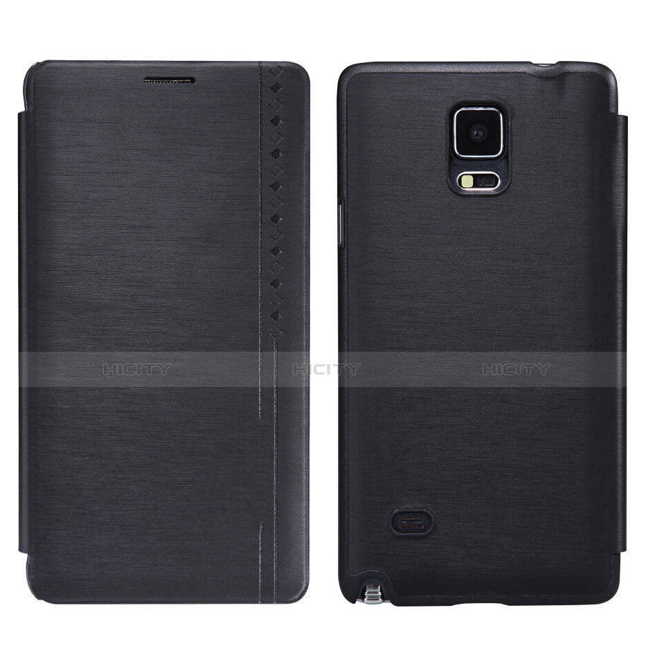 Custodia Portafoglio In Pelle con Supporto per Samsung Galaxy Note 4 SM-N910F Nero