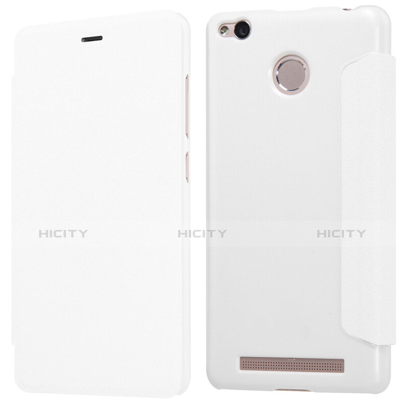 Custodia Portafoglio In Pelle con Supporto per Xiaomi Redmi 3X Bianco