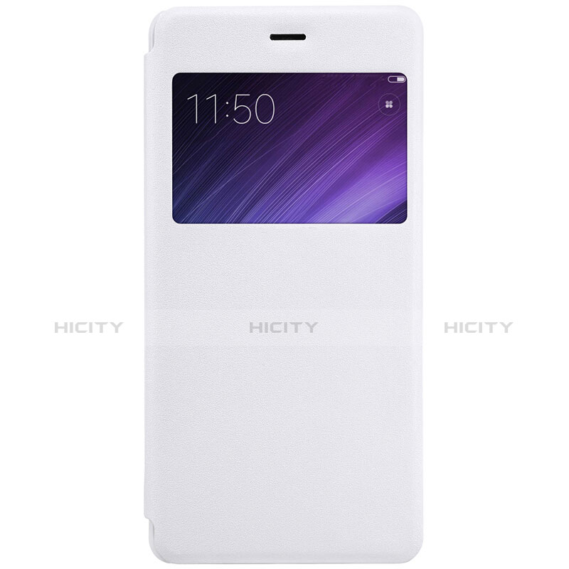 Custodia Portafoglio In Pelle con Supporto per Xiaomi Redmi 4 Prime High Edition Bianco