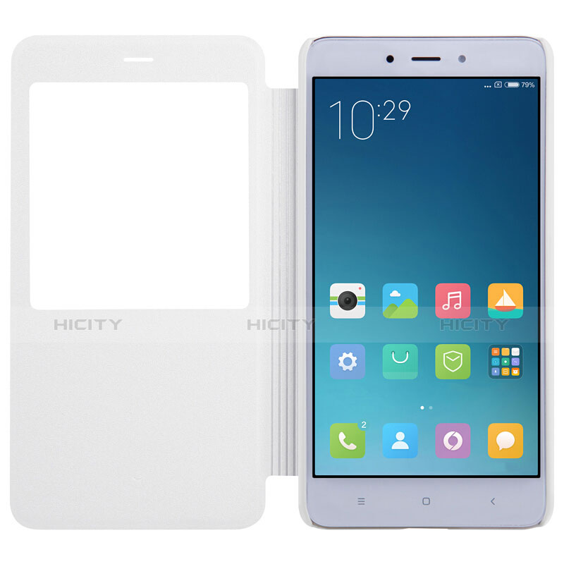 Custodia Portafoglio In Pelle con Supporto per Xiaomi Redmi Note 4 Bianco