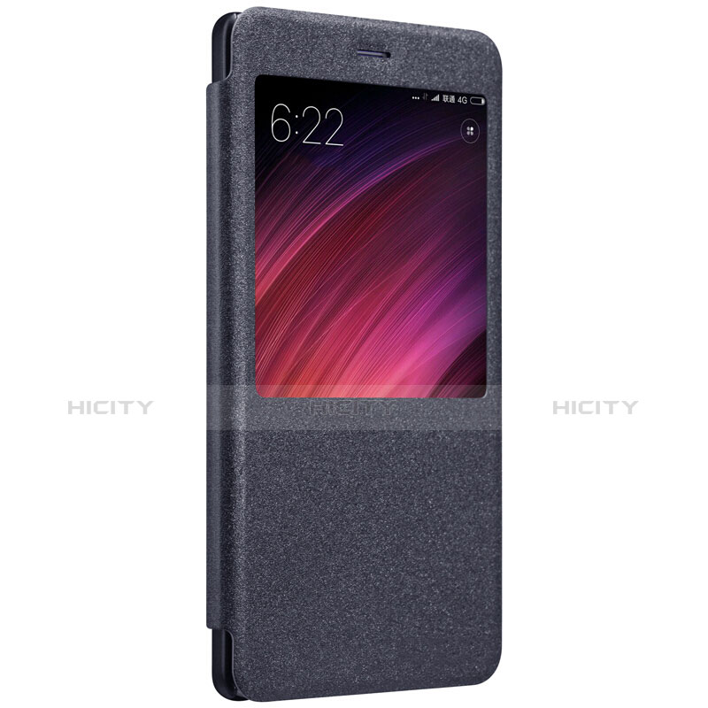 Custodia Portafoglio In Pelle con Supporto per Xiaomi Redmi Note 4 Standard Edition Nero