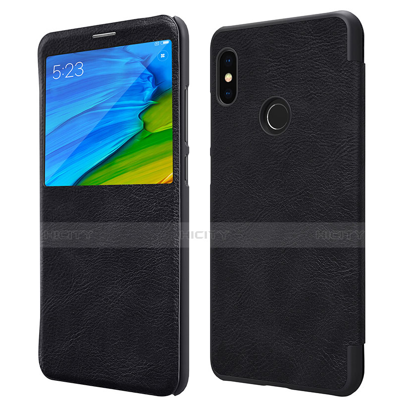 Custodia Portafoglio In Pelle con Supporto per Xiaomi Redmi Note 5 AI Dual Camera Nero