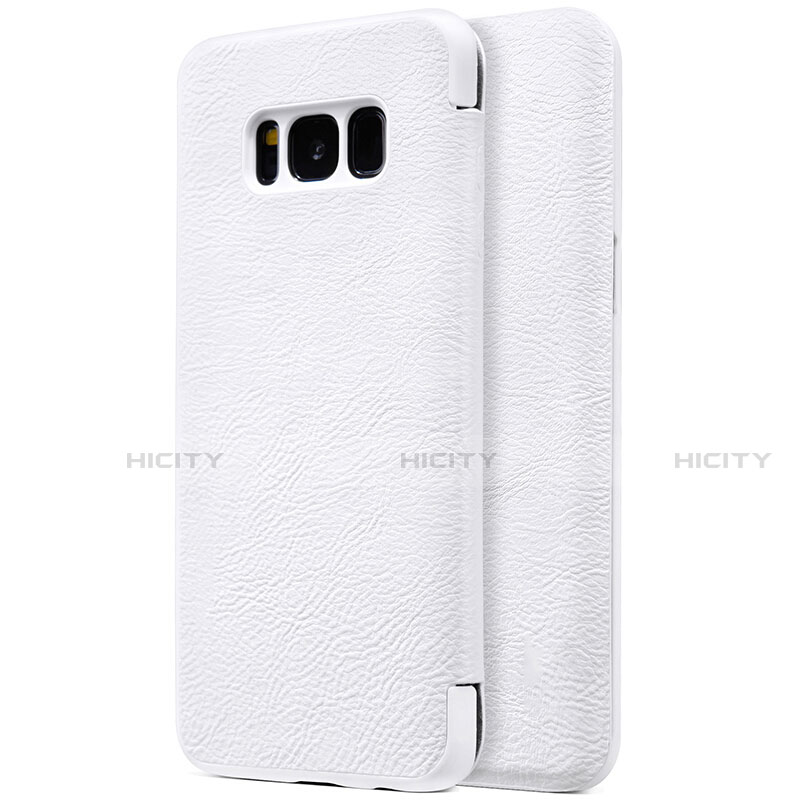 Custodia Portafoglio In Pelle con Supporto S01 per Samsung Galaxy S8 Bianco