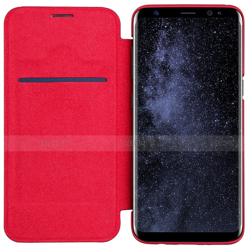 Custodia Portafoglio In Pelle con Supporto S01 per Samsung Galaxy S8 Plus Rosso