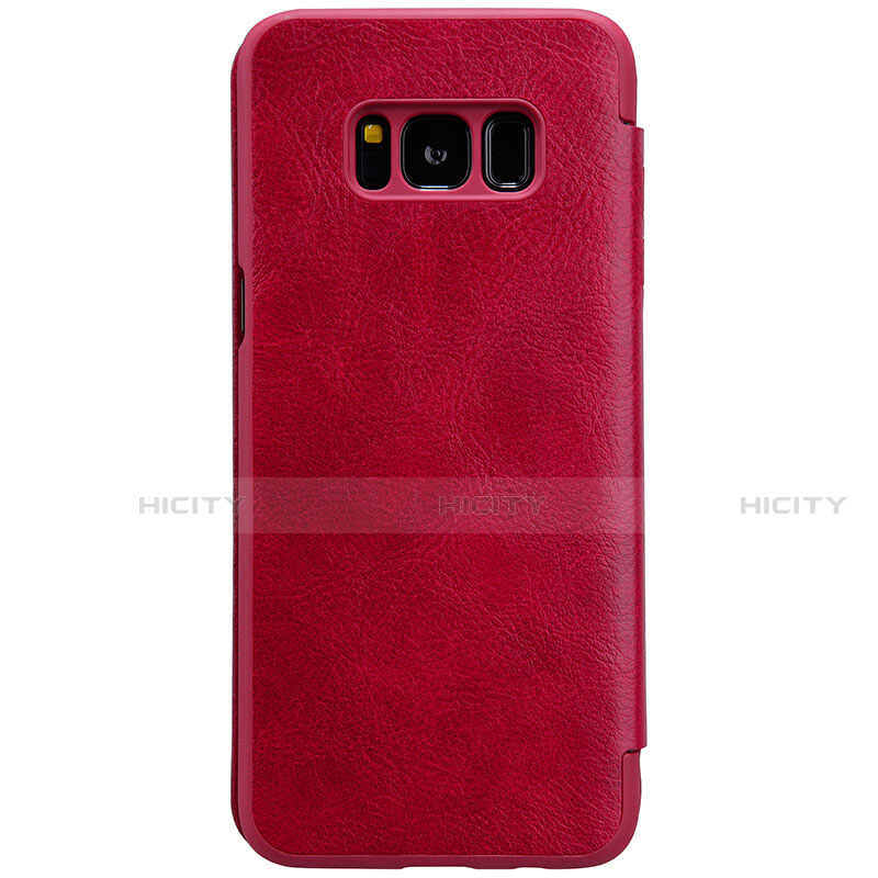 Custodia Portafoglio In Pelle con Supporto S01 per Samsung Galaxy S8 Rosso