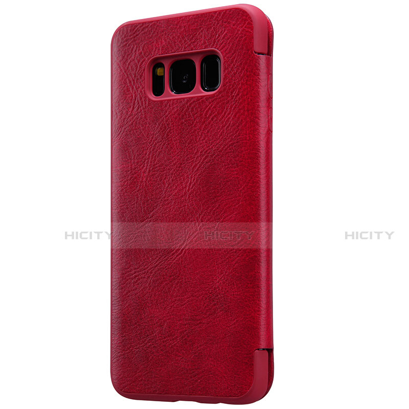 Custodia Portafoglio In Pelle con Supporto S01 per Samsung Galaxy S8 Rosso