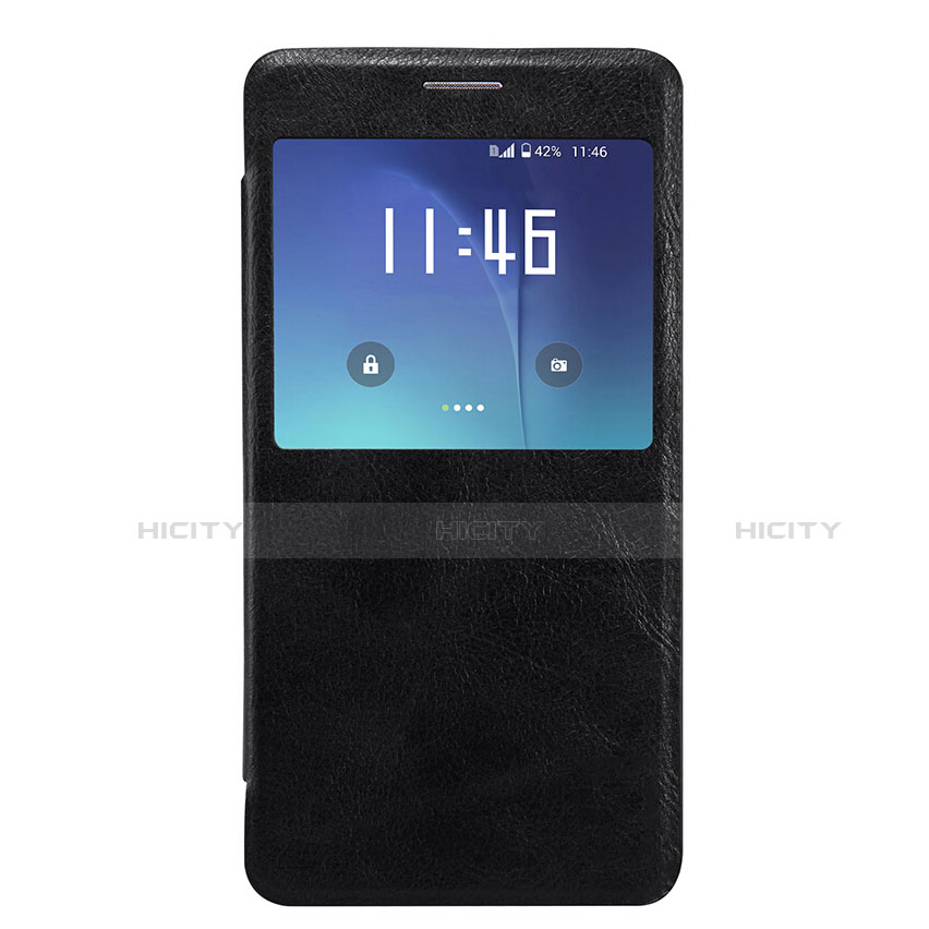 Custodia Portafoglio In Pelle con Supporto U01 per Samsung Galaxy S7 Edge G935F Nero